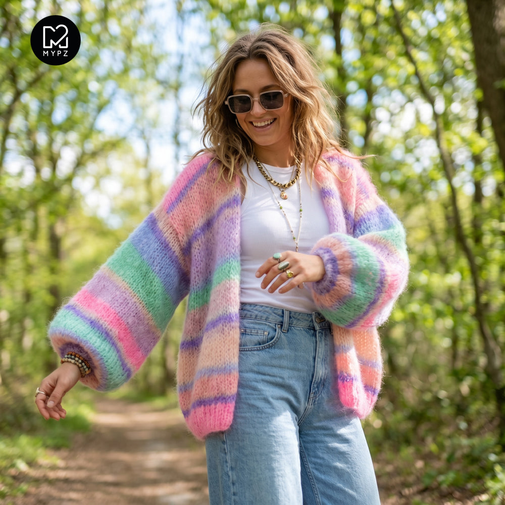 Cardigan MYPZ Light Mohair Blaze & Berry