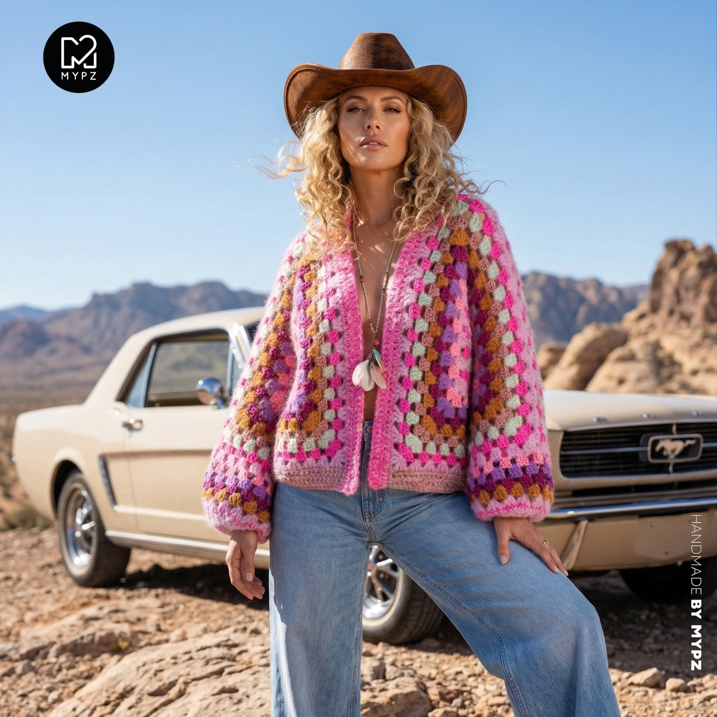 MYPZ Chunky Mohair Cardigan Pink Mojito