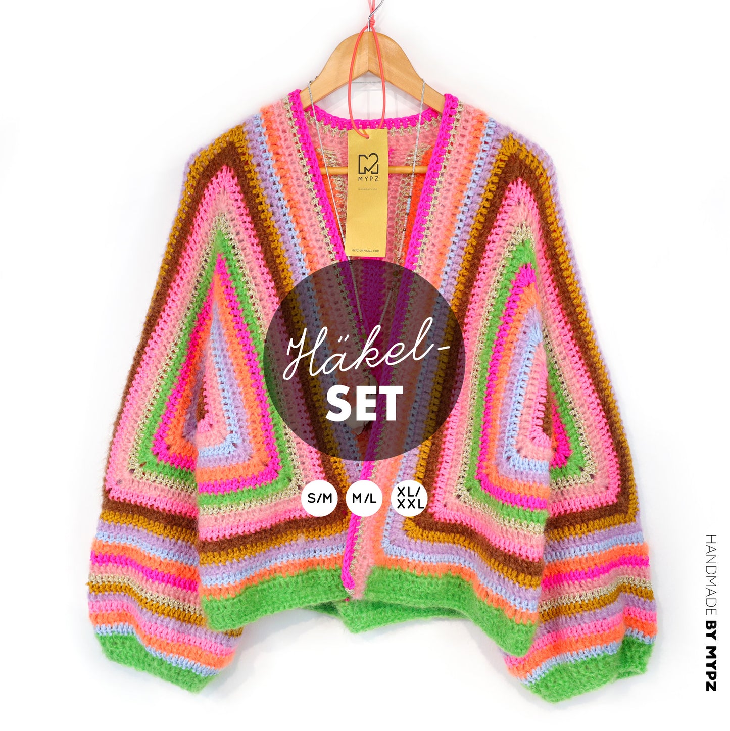 Kit de crochet - MYPZ Cardigan Hexagone Vibrant Soul (ENG-NL-DE-FR-ES)