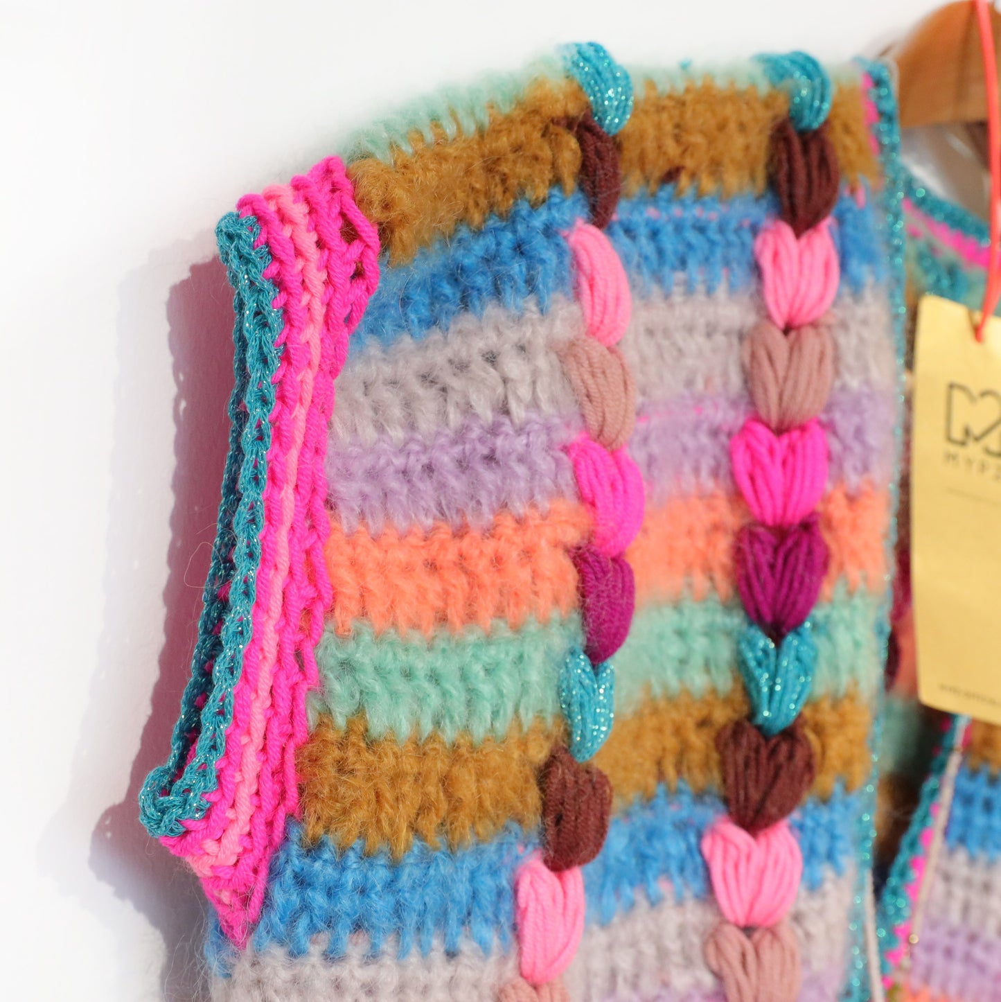 Kit de crochet - Chunky Mohair-merino gilet Heartbeat (ENG-NL-DE-FR)