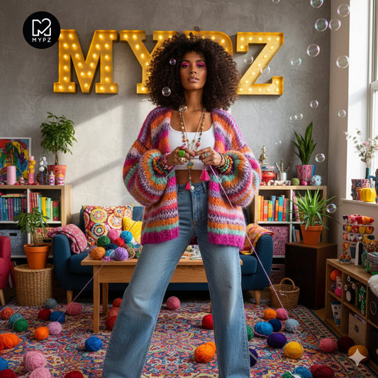 Knitting Kit ā MYPZ Short Chunky Mohair Cardigan Lavie No.15 (ENG-NL-ES)