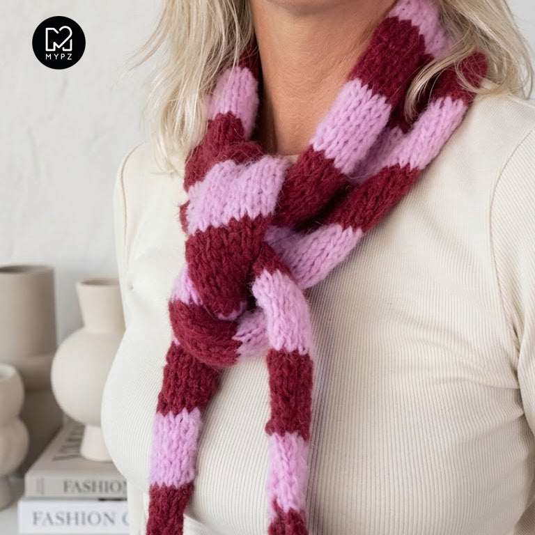 Kit de tricot – Écharpe Sandy (ENG-NL-DE-ES-FR-IT-NO-DA-SV)