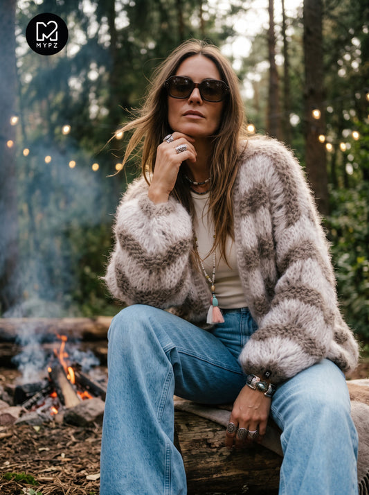 Gilet court en mohair épais MYPZ Stonies Wave