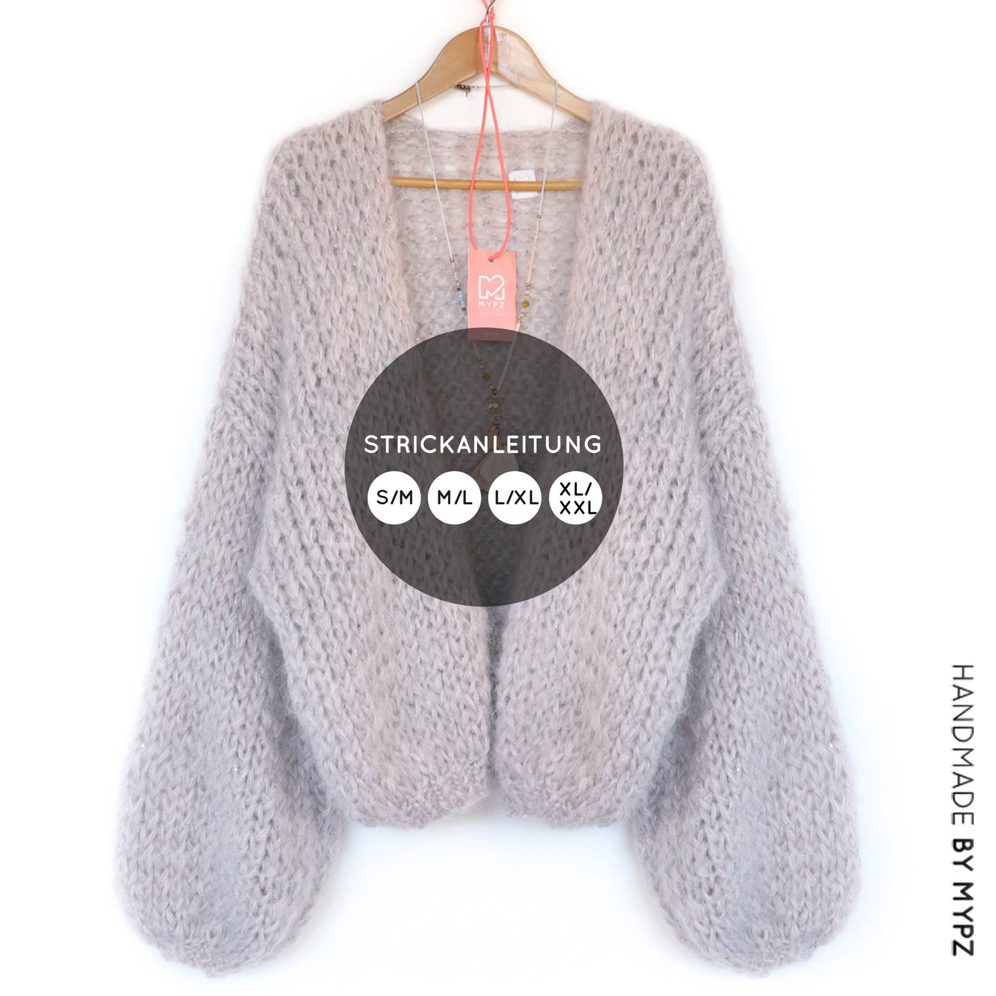 Knit pattern – MYPZ short basic chunky cardigan Sparkling No15 (ENG-NL-DE)
