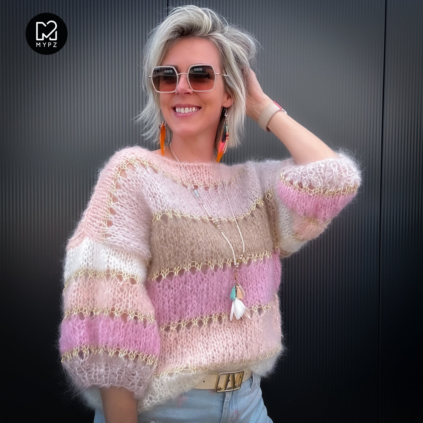 Light Mohair top Beige