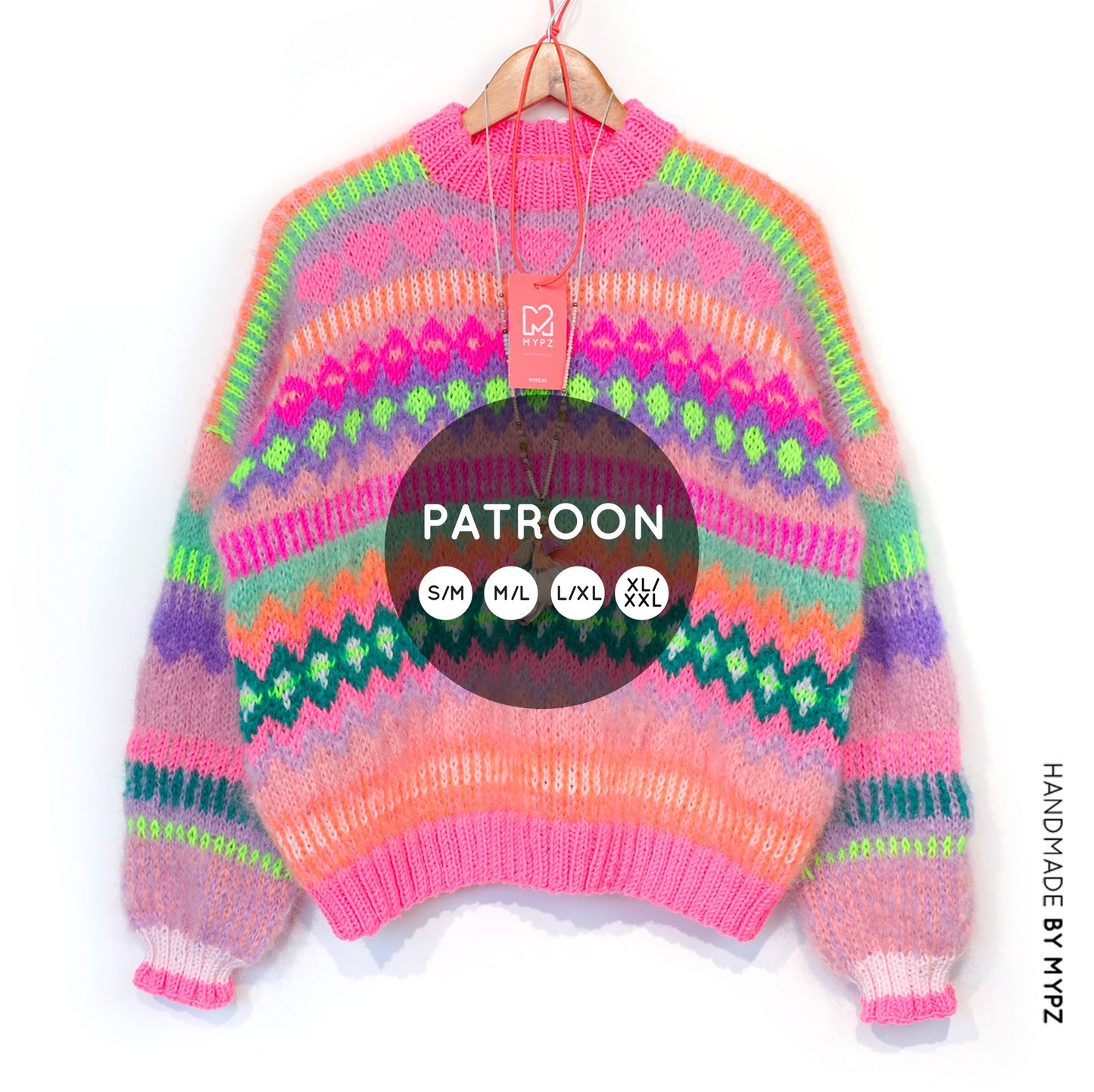 Knit pattern – Chunky Mohair Pullover Pink Sugar No.6 (ENG-NL-DE)