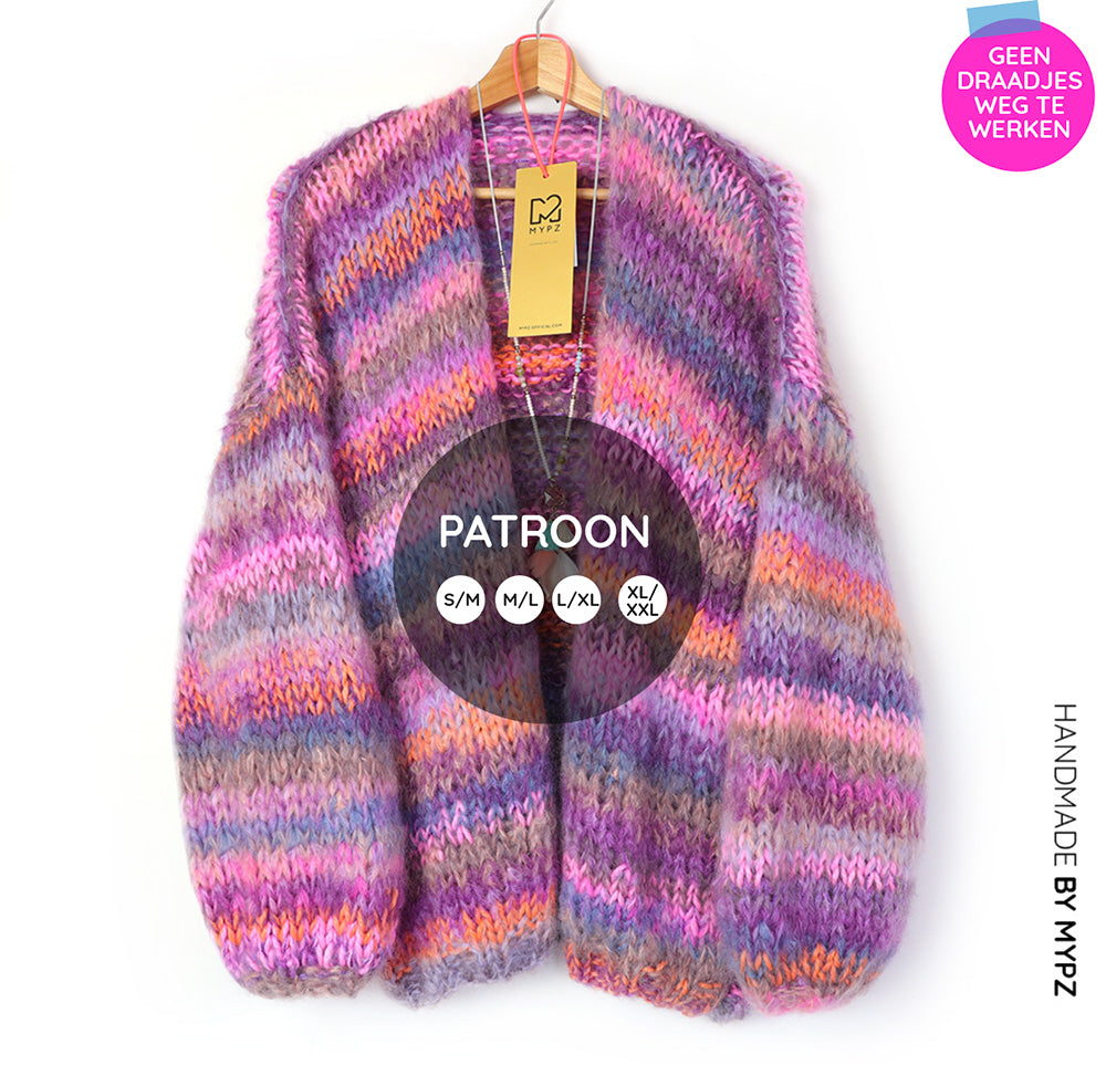 Breipatroon – MYPZ Chunky mohair cardigan Majestic No.15 (ENG-NL)