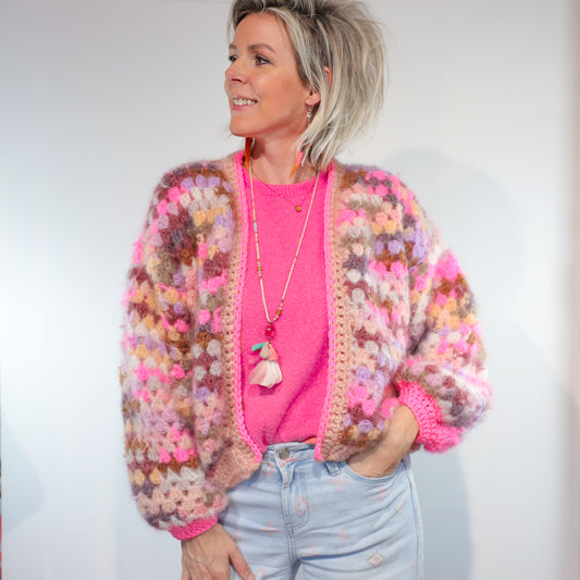 MYPZ Chunky Mohair Cardigan Pastel Bloom