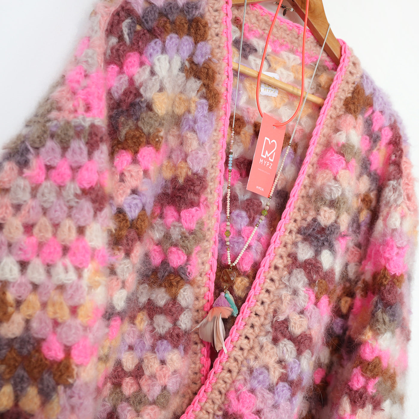 MYPZ Chunky Mohair Cardigan Pastel Bloom