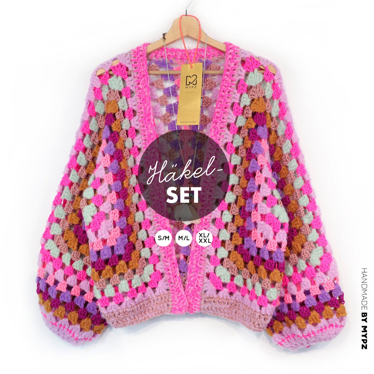 Haakpakket - MYPZ Hexagon Cardigan Pink Mojito (ENG-NL-DE)