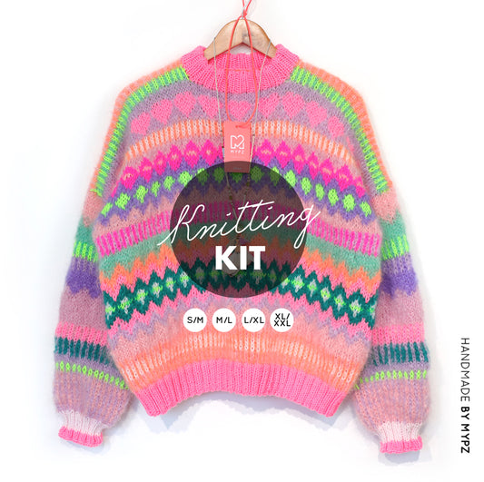 Breipakket – Chunky Mohair Trui Pink Sugar No.6 (ENG-NL-DE)