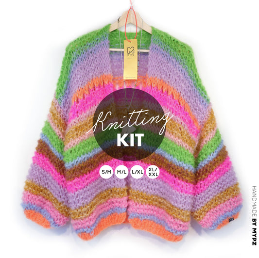 Breipakket – MYPZ Chunky Mohair Cardigan Rainbow Sorbet No.15 (ENG-NL-DE)