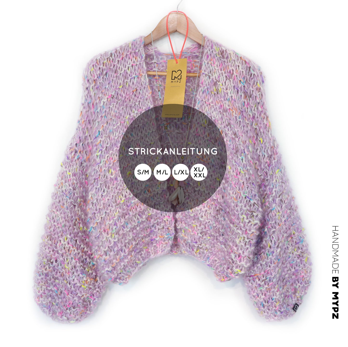 Knit pattern – MYPZ Short Chunky Mohair-Merino Cardigan Confetti Nights No.15 (ENG-NL-DE)