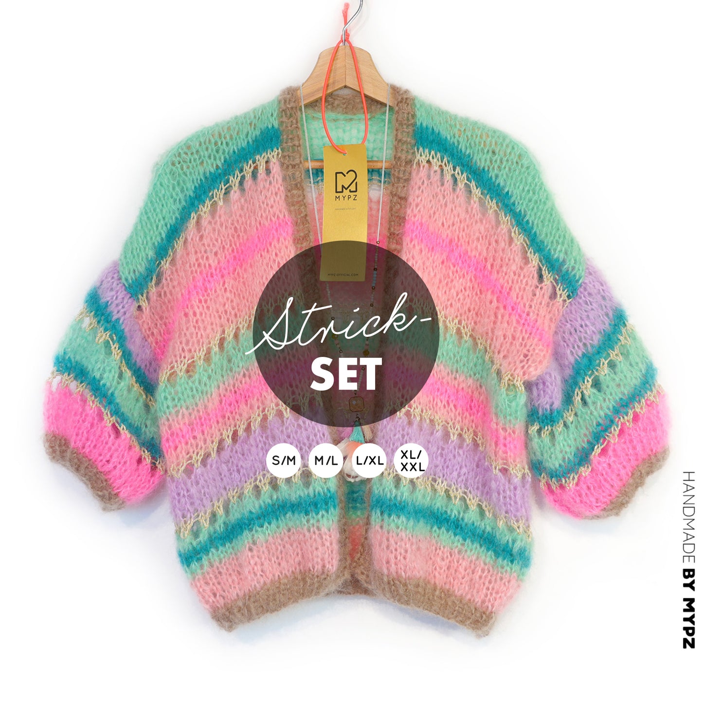 Knitting kit – MYPZ Short Light Mohair Cardigan Faby No10 (ENG-NL-DE)