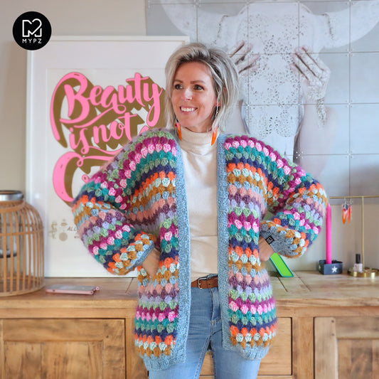 Haakpakket - MYPZ Mohair Granny stripes vest Belly (ENG-NL)