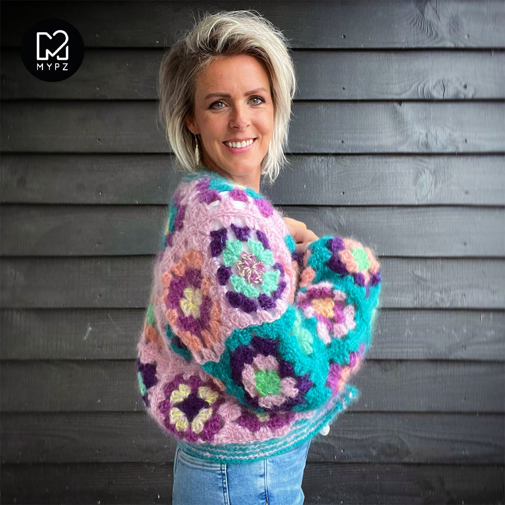Crochet kit - MYPZ Granny square bomber cardigan Hailey (ENG-NL)