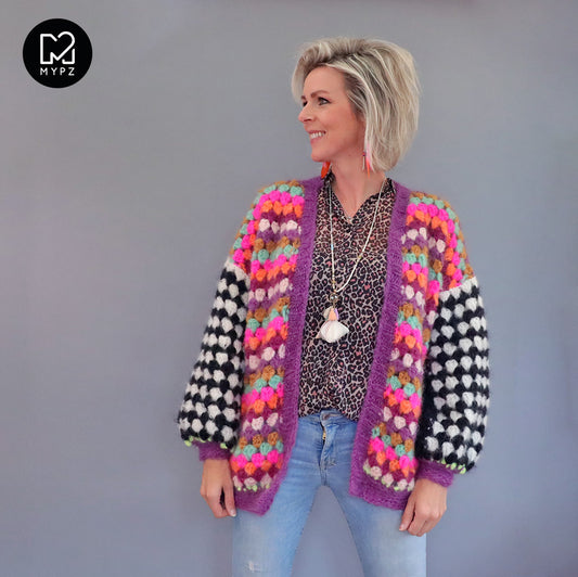 Haakpakket - MYPZ Mohair Granny stripes vest Fantasy (ENG-NL)