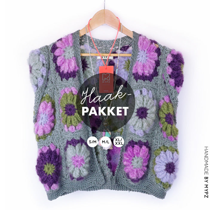 Haakpakket - MYPZ 3D Granny Gilet Daisy Green (ENG-NL)