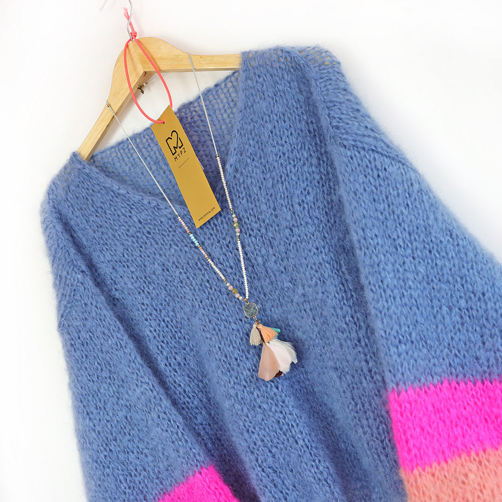 Breipakket – MYPZ Basic Light Mohair v-hals trui Bluish no10 (ENG-NL)