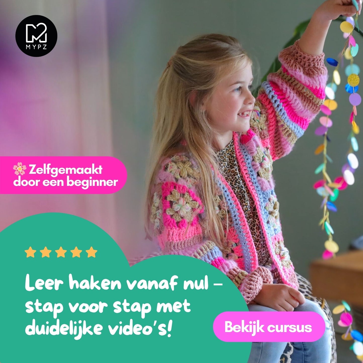 Online haakcursus: Haak een kids flowergranny vestje voor beginners