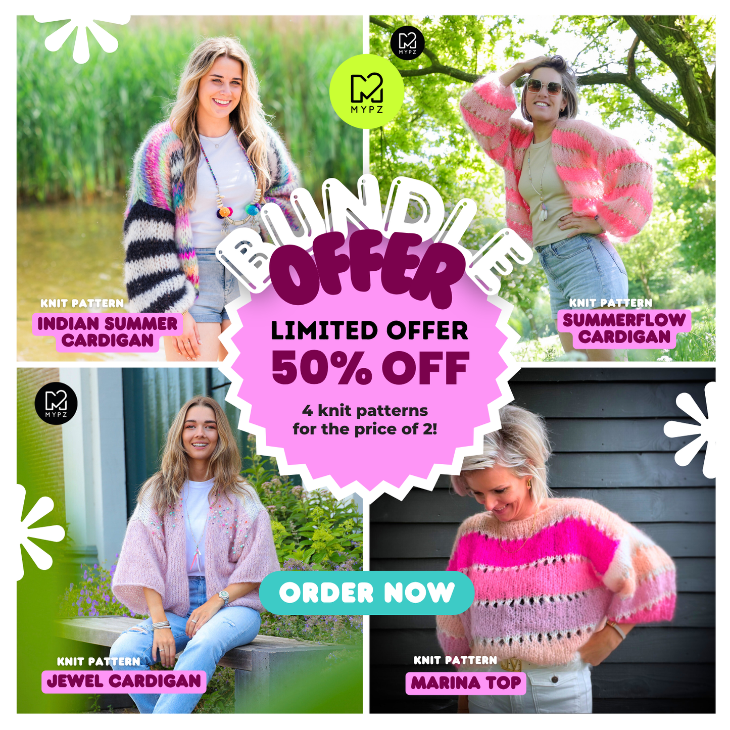 Knit Pattern Bundle – Colourful Summer Edition (ENG-NL-DE)