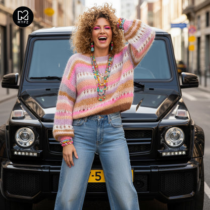 Knit pattern – Chunky Mohair Pullover Bijoux No.12 (ENG-NL-DE)