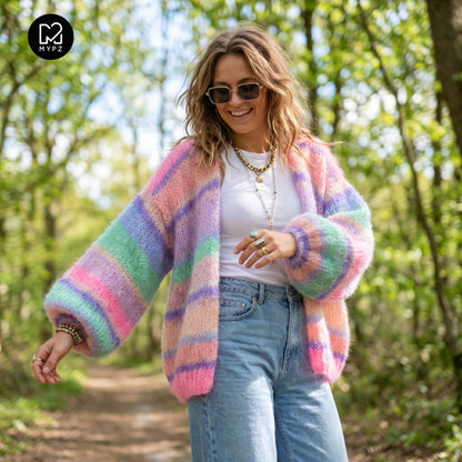 Knitting pattern – MYPZ Basic Light Mohair Cardigan Blaze & Berry No10 (ENG-NL-DE)