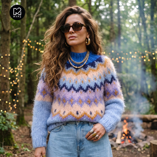 Knitting Kit – MYPZ Chunky Topdown Mohair Pullover Blueberry No.12 (ENG-DE-NL-ES-FR-IT-DA-SV-NO)