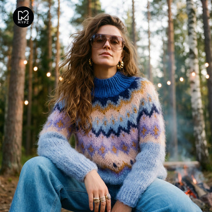 Knitting Kit – MYPZ Chunky Topdown Mohair Pullover Blueberry No.12 (ENG-DE-NL-ES-FR-IT-DA-SV-NO)