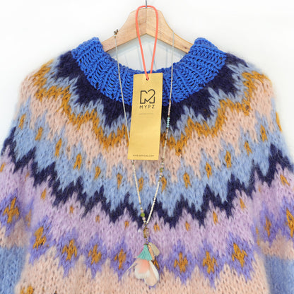 Knitting Kit – MYPZ Chunky Topdown Mohair Pullover Blueberry No.12 (ENG-DE-NL-ES-FR-IT-DA-SV-NO)