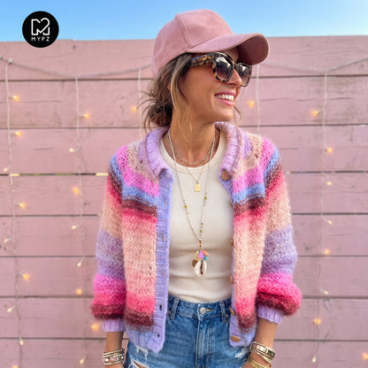 Breipatroon – MYPZ top-down bomber cardigan Blush en Rouge No10 (ENG-NL-DE)
