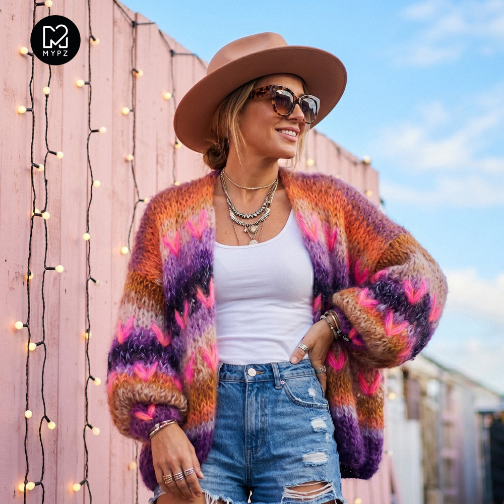 Breipakket – MYPZ Chunky Mohair Cardigan Boho Firefly No.15 (ENG-NL-DE)
