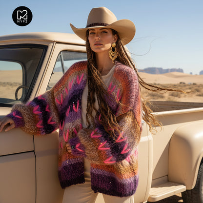 Knitting Kit – MYPZ Chunky Mohair Cardigan Boho Firefly No.15 (ENG-NL-DE)