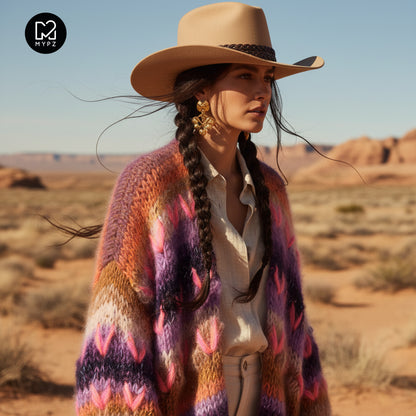 Knitting Kit – MYPZ Chunky Mohair Cardigan Boho Firefly No.15 (ENG-NL-DE)