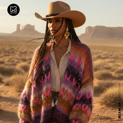 Knitting Kit – MYPZ Chunky Mohair Cardigan Boho Firefly No.15 (ENG-NL-DE)