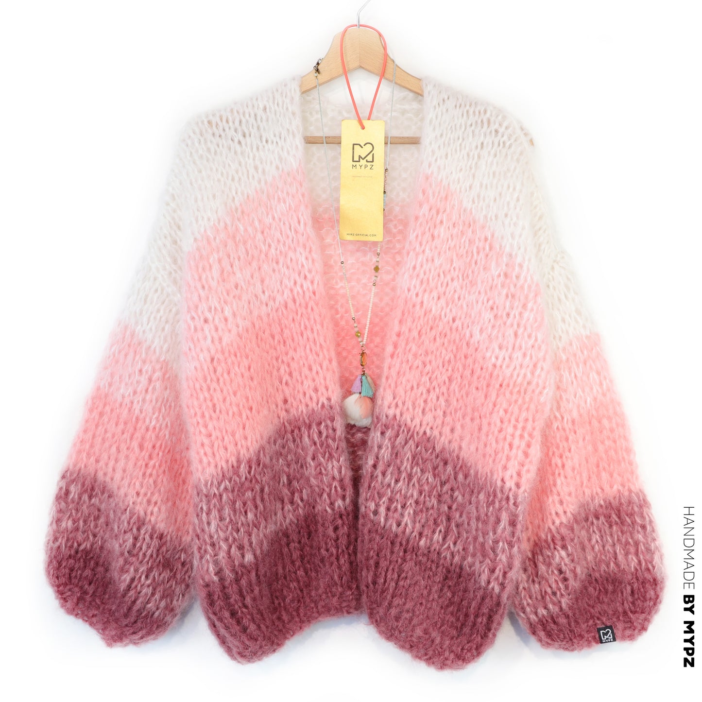 Breipakket– MYPZ Chunky Mohair Cardigan Gradient Melon No 15 (ENG-NL-DE)