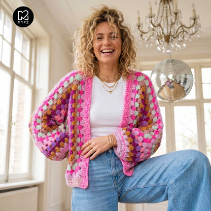 Haakpakket - MYPZ Hexagon Cardigan Pink Mojito (ENG-NL-DE)
