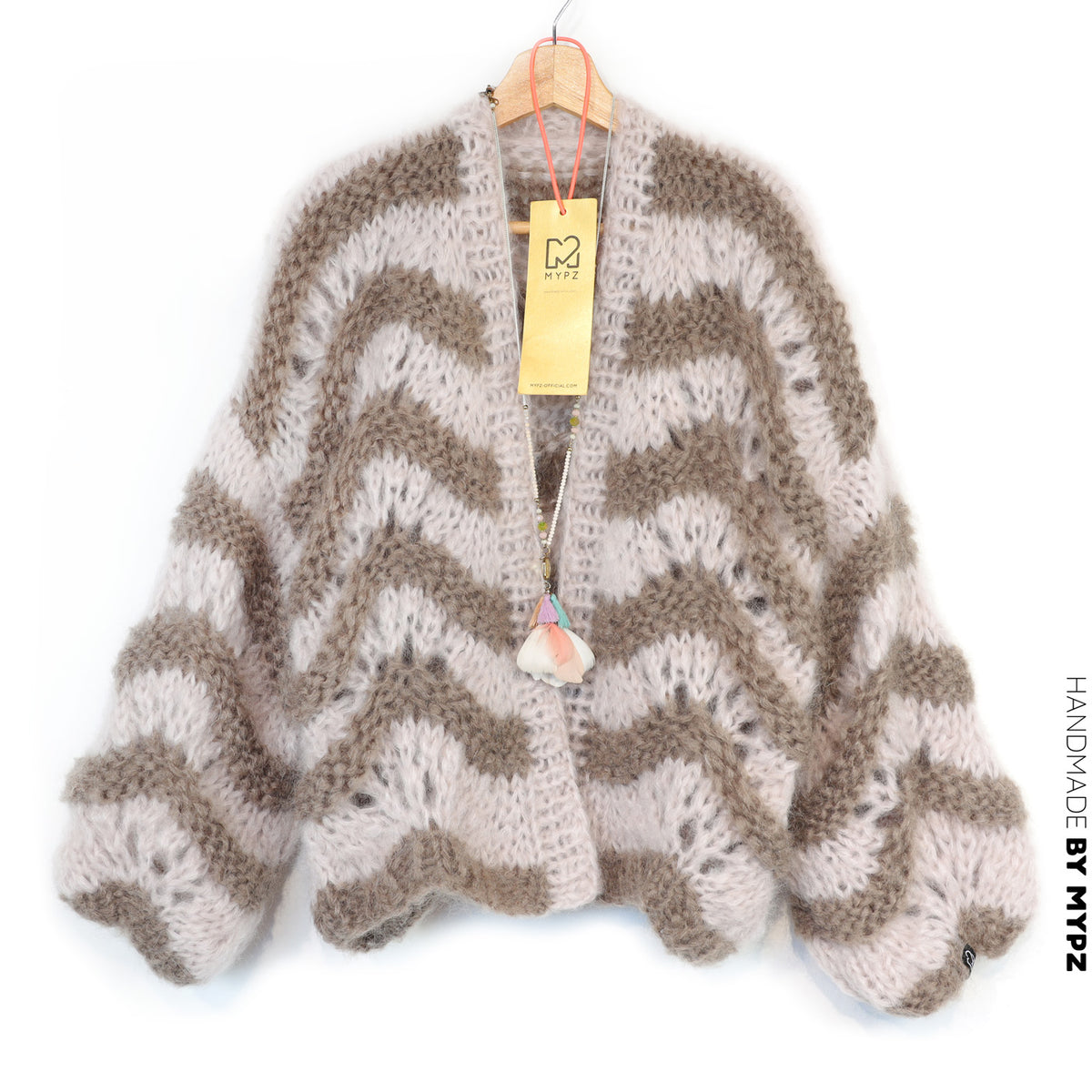 Breipatroon - Kort grofgebreid mohairvest Stonies Wave nr.12 (ENG-DE-NL-ES-FR-IT-DA-SV-NO)