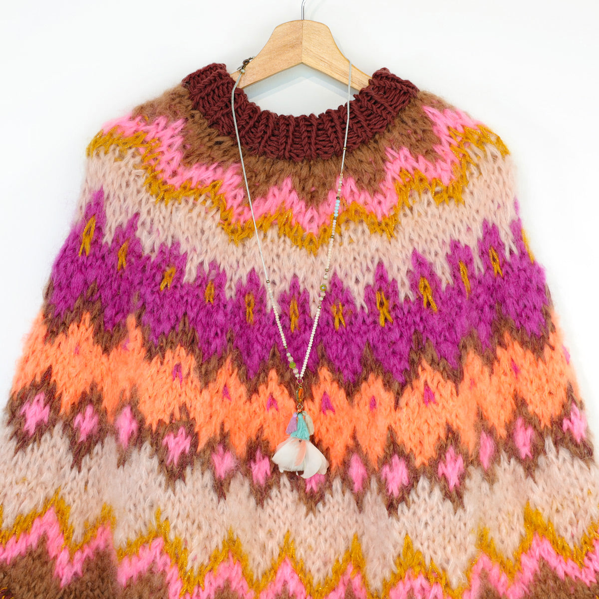 Breipakket – MYPZ Chunky Topdown Mohair Poncho Brownberry nr.12 (ENG-DE-NL-ES-FR-IT-DA-SV-NO)