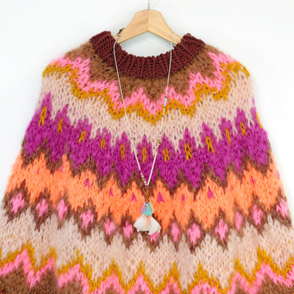 Breipakket – MYPZ Chunky Topdown Mohair Poncho Brownberry nr.12 (ENG-DE-NL-ES-FR-IT-DA-SV-NO)