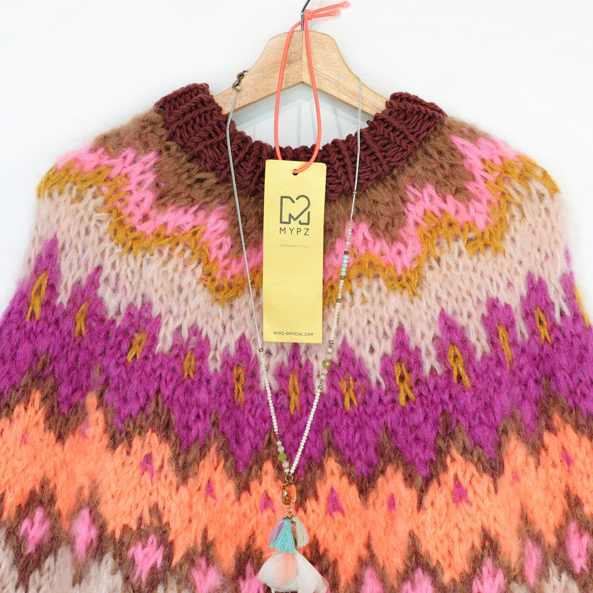 Breipakket – MYPZ Chunky Topdown Mohair Poncho Brownberry nr.12 (ENG-DE-NL-ES-FR-IT-DA-SV-NO)