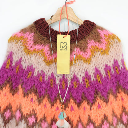 Breipakket – MYPZ Chunky Topdown Mohair Poncho Brownberry nr.12 (ENG-DE-NL-ES-FR-IT-DA-SV-NO)
