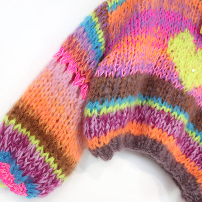 Knitting Kit – MYPZ Short Chunky Pullover Neon Hearts No15 (ENG-NL-DE)