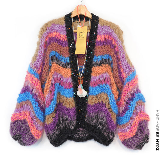 MYPZ kort grofgebreid mohairvest Maple Wave nr. 12