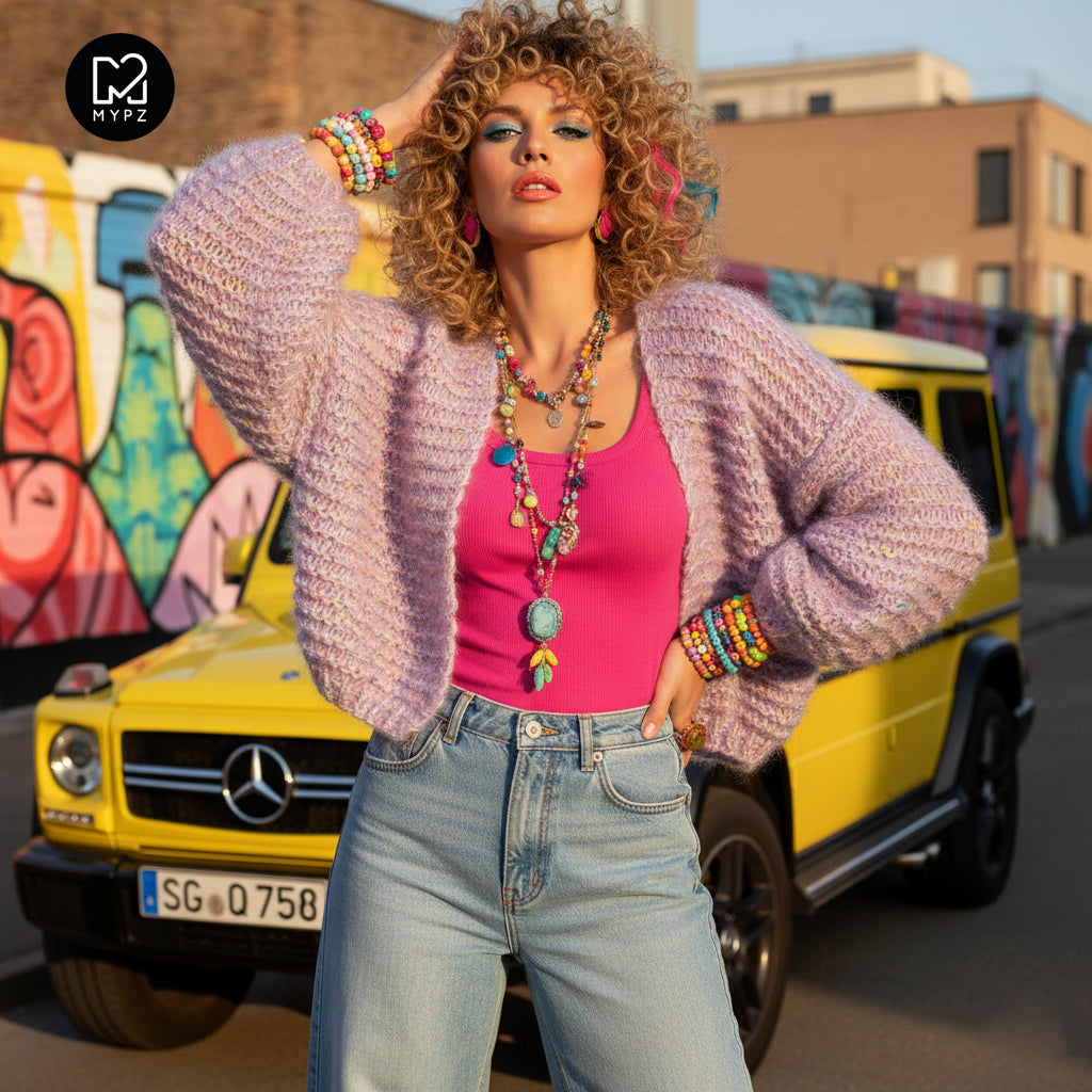 Knit pattern – MYPZ Short Chunky Mohair-Merino Cardigan Confetti Nights No.15 (ENG-NL-DE)