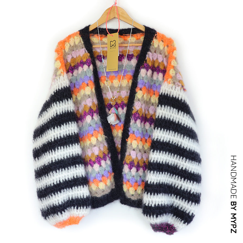 Haakpatroon - MYPZ Mohair Granny stripes vest Butterfly (ENG-NL)