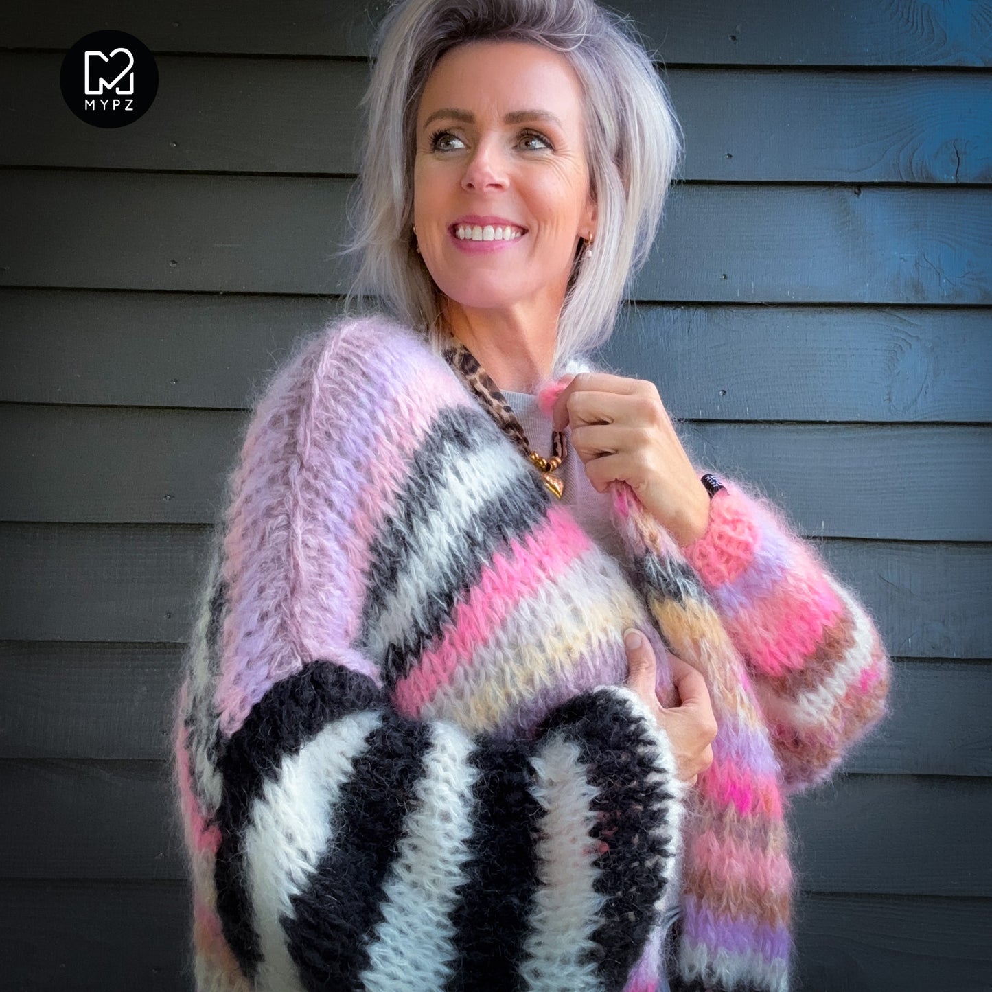 MYPZ Chunky Mohair Cardigan Funky Caramel