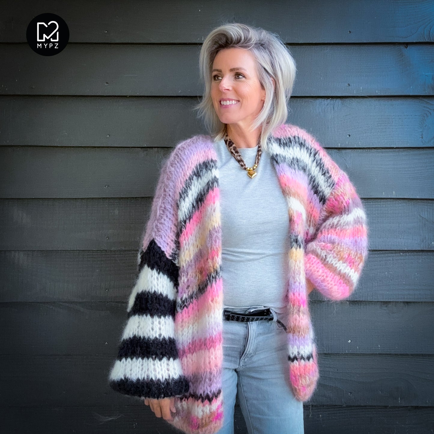 MYPZ Chunky Mohair Cardigan Funky Caramel