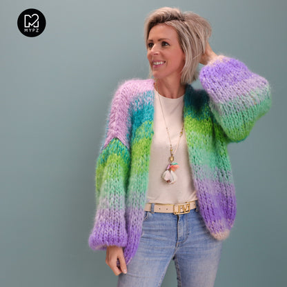 Knitting Kit – MYPZ Chunky Mohair Cardigan Green-Valley No.15 (ENG-NL-DE)