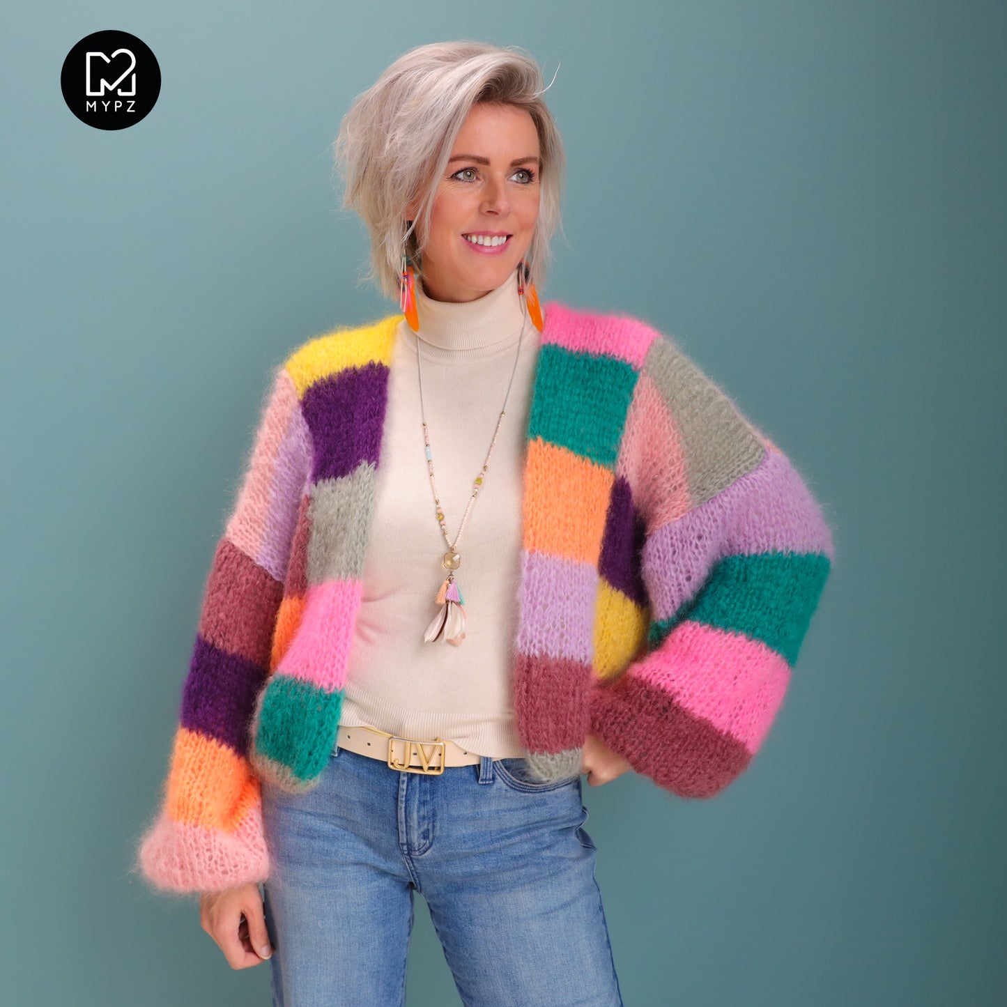 MYPZ short Light Mohair Cardigan Harper